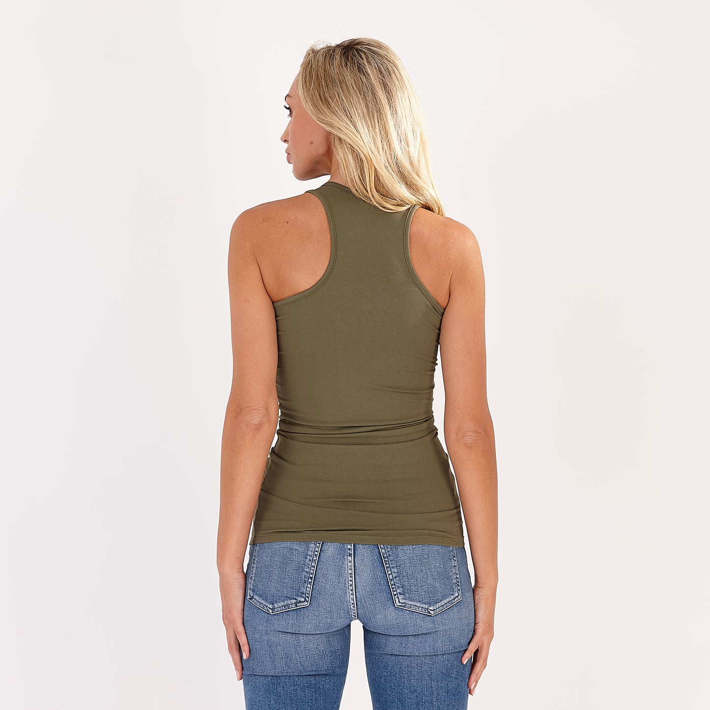 Khaki Marcel Racer Back Vest Top