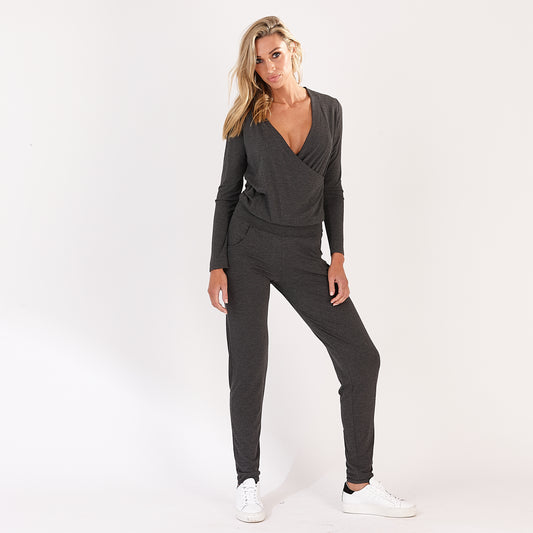 Charcoal Grey Plumb Jumpsuit