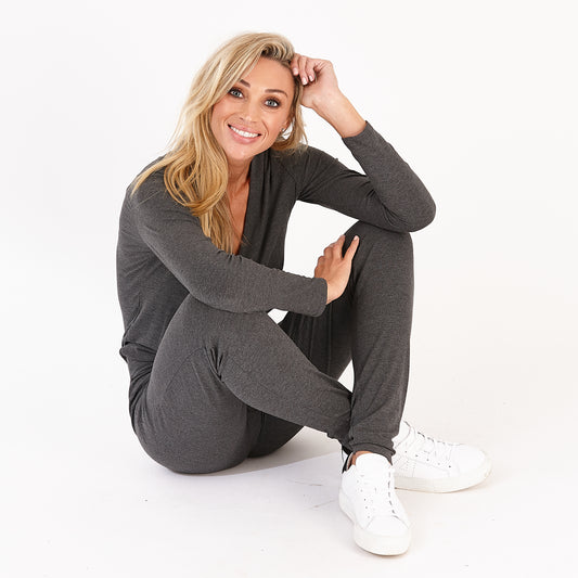 Charcoal Grey Plumb Jumpsuit