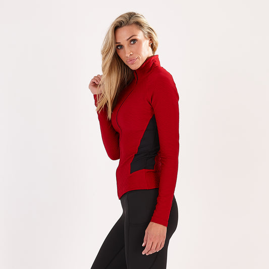 Jacquard Red Luxury Track Sports Jacket