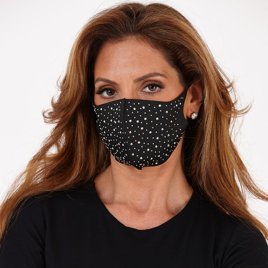 Swavski Crystal Black Face Mask