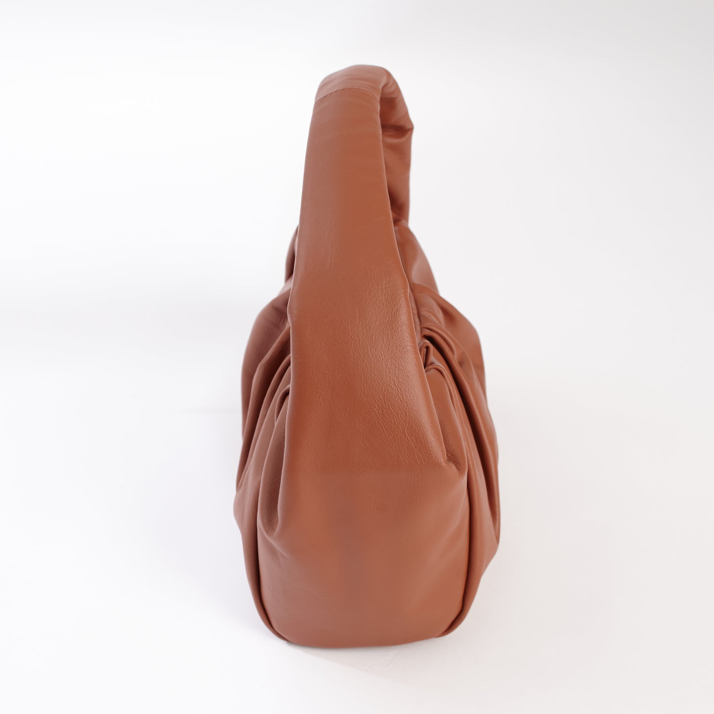 Tan Leather Shoulder Pouch Style Bag