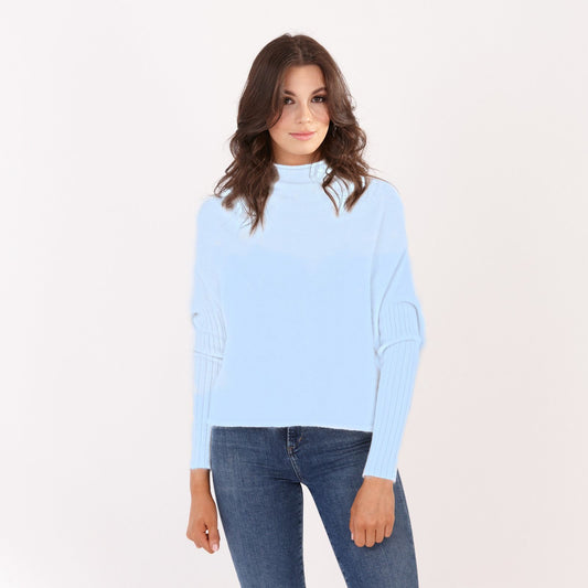 Funnel Neck Jumper Baby Blue