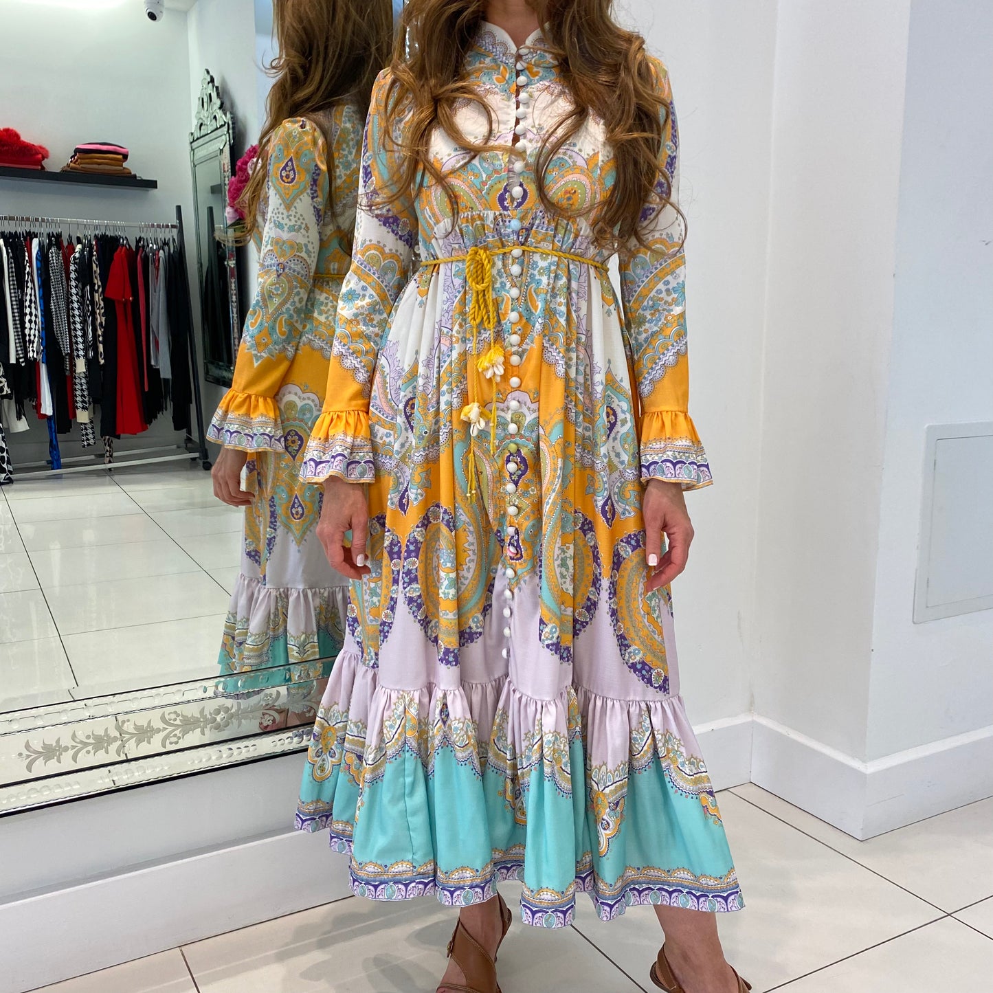 Paisley Printed Maxi Dress