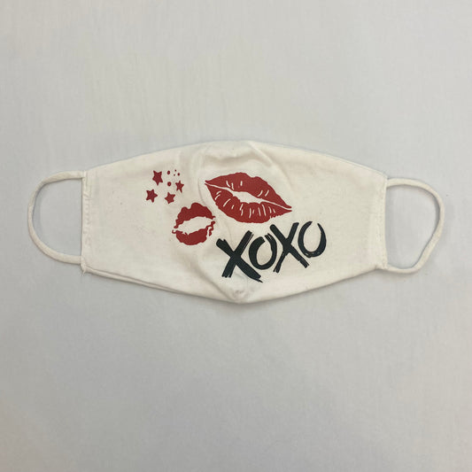 White “XOXO” Cotton Mask