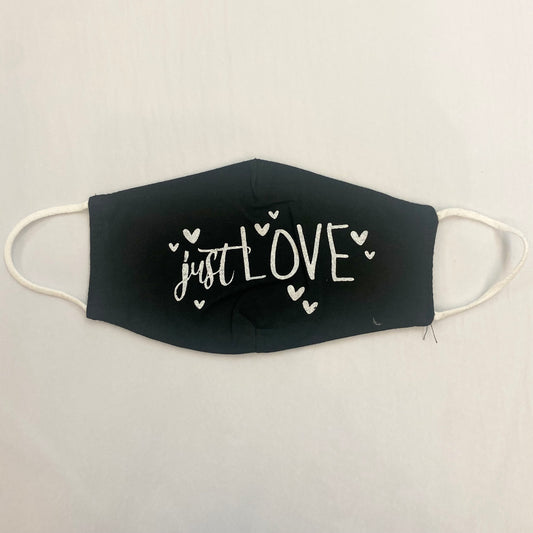 Black “Just Love” Cotton Mask