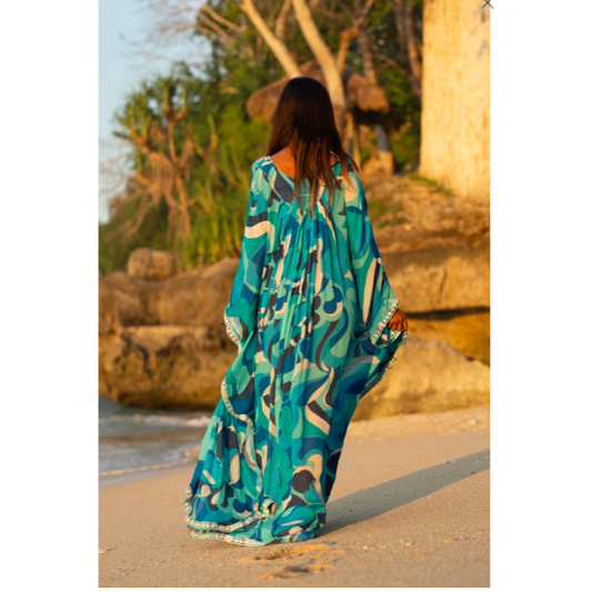 Miss June Cassia Kaftan in Blue