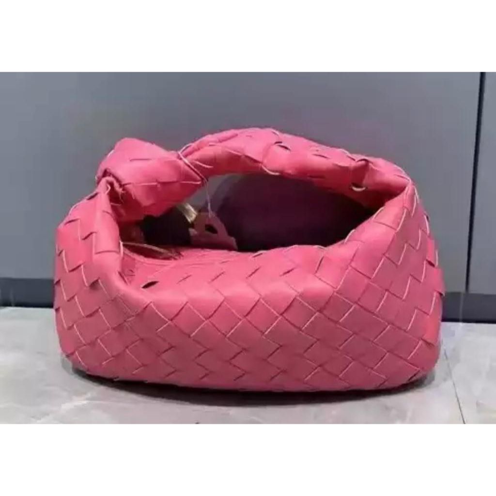 Pink Weaved Knot Pouch Bag