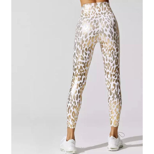 White & Gold Leopard Leggings