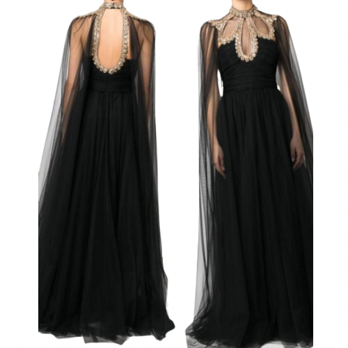 Black Jewelled Evening Gown