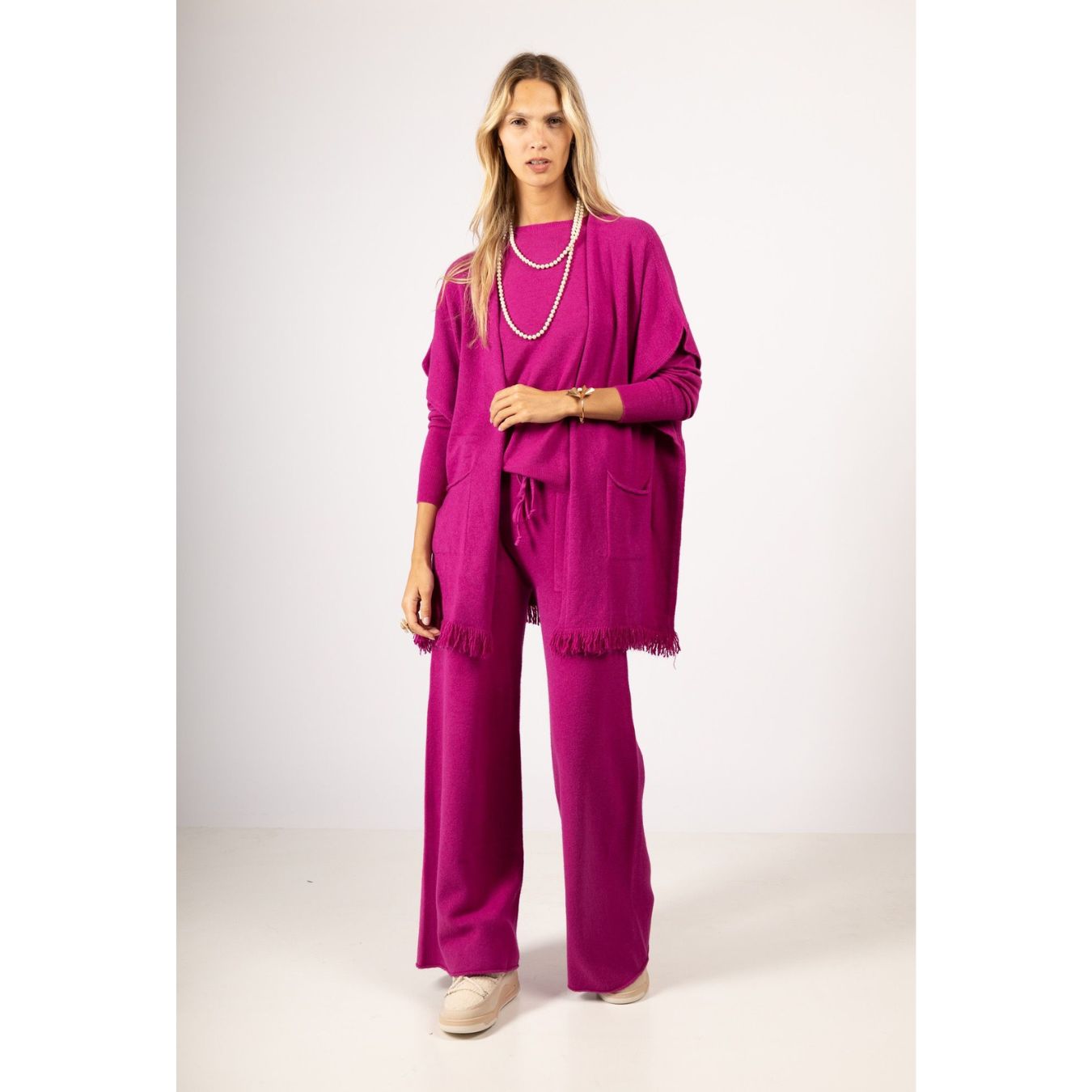 Fuchsia Pink 3 Piece Set Loungewear