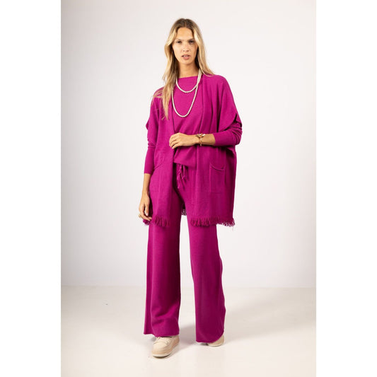 Fuchsia Pink 3 Piece Set Loungewear