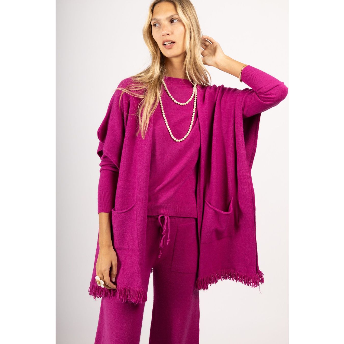 Fuchsia Pink 3 Piece Set Loungewear
