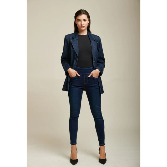 Tocada   Dark Blue High Waisted Skinny Jeans