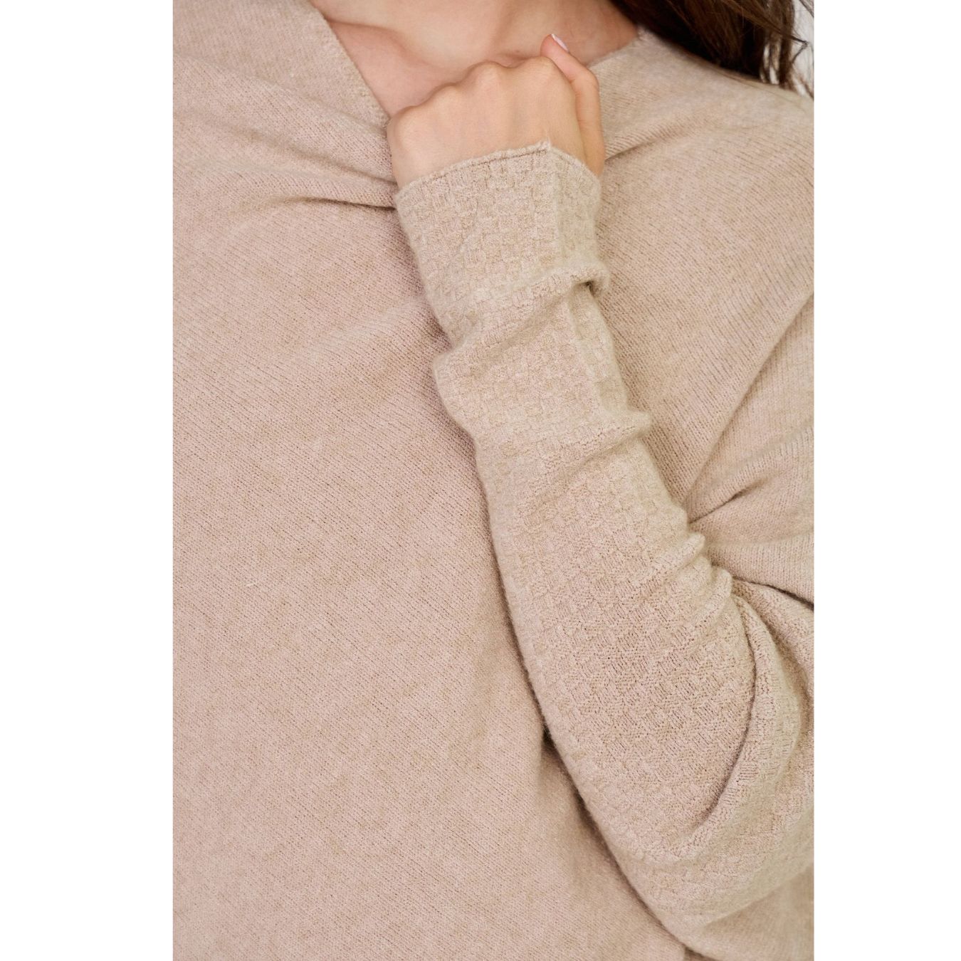 Asymmetrical Draped Jumper in Oatmeal