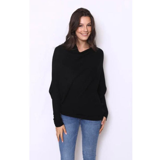 Asymmetric Draped Jumper Black
