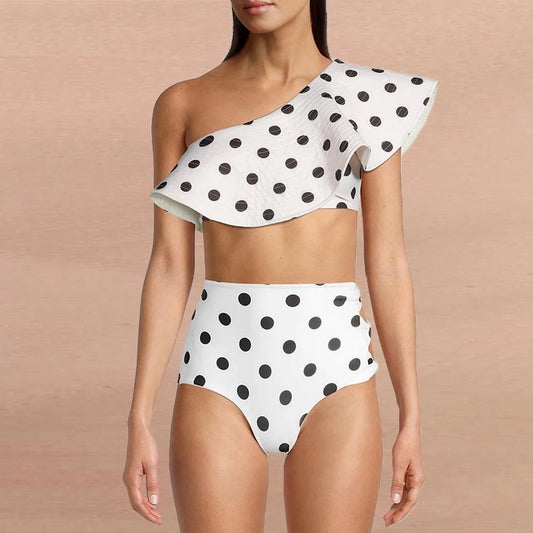 Spotty Frill Shoulder Bikini