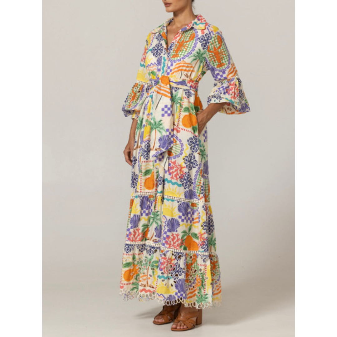 Miss June Lotus Shirt Long Dress