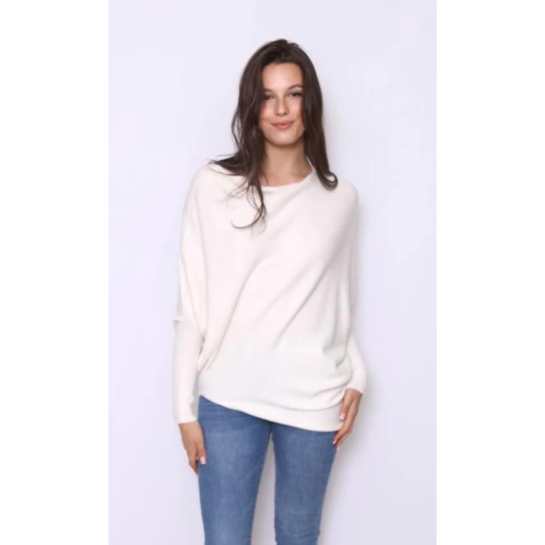 Asymmetric Draped Jumper Cream