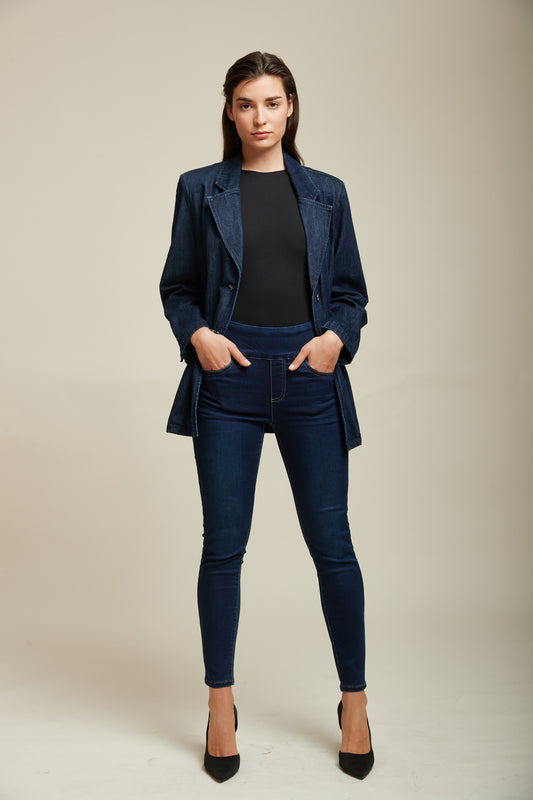 Tocada   Dark Blue High Waisted Skinny Jeans
