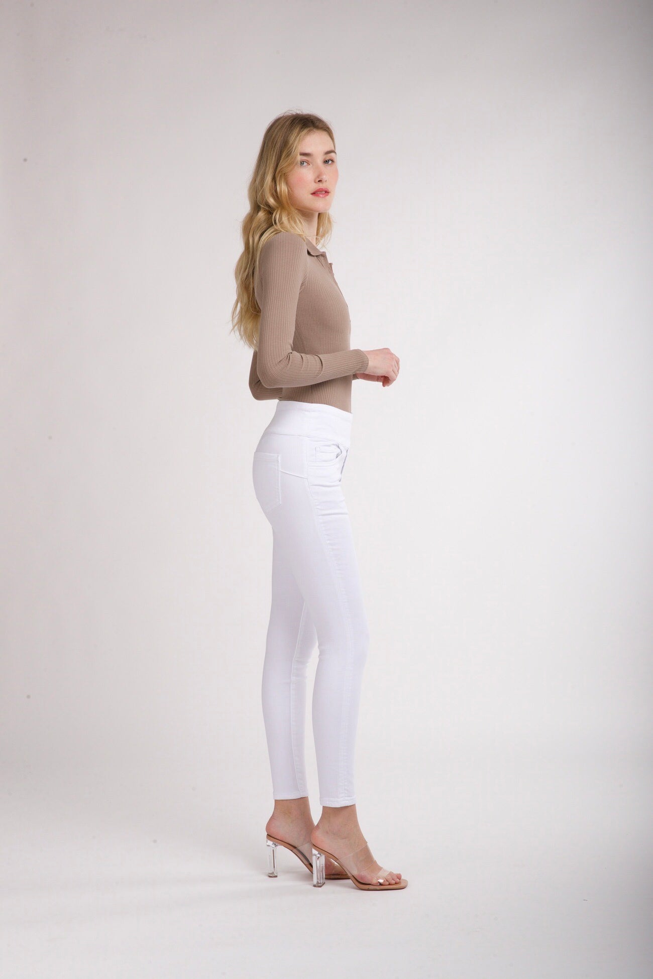 Tocada White High Waisted Skinny Jeans