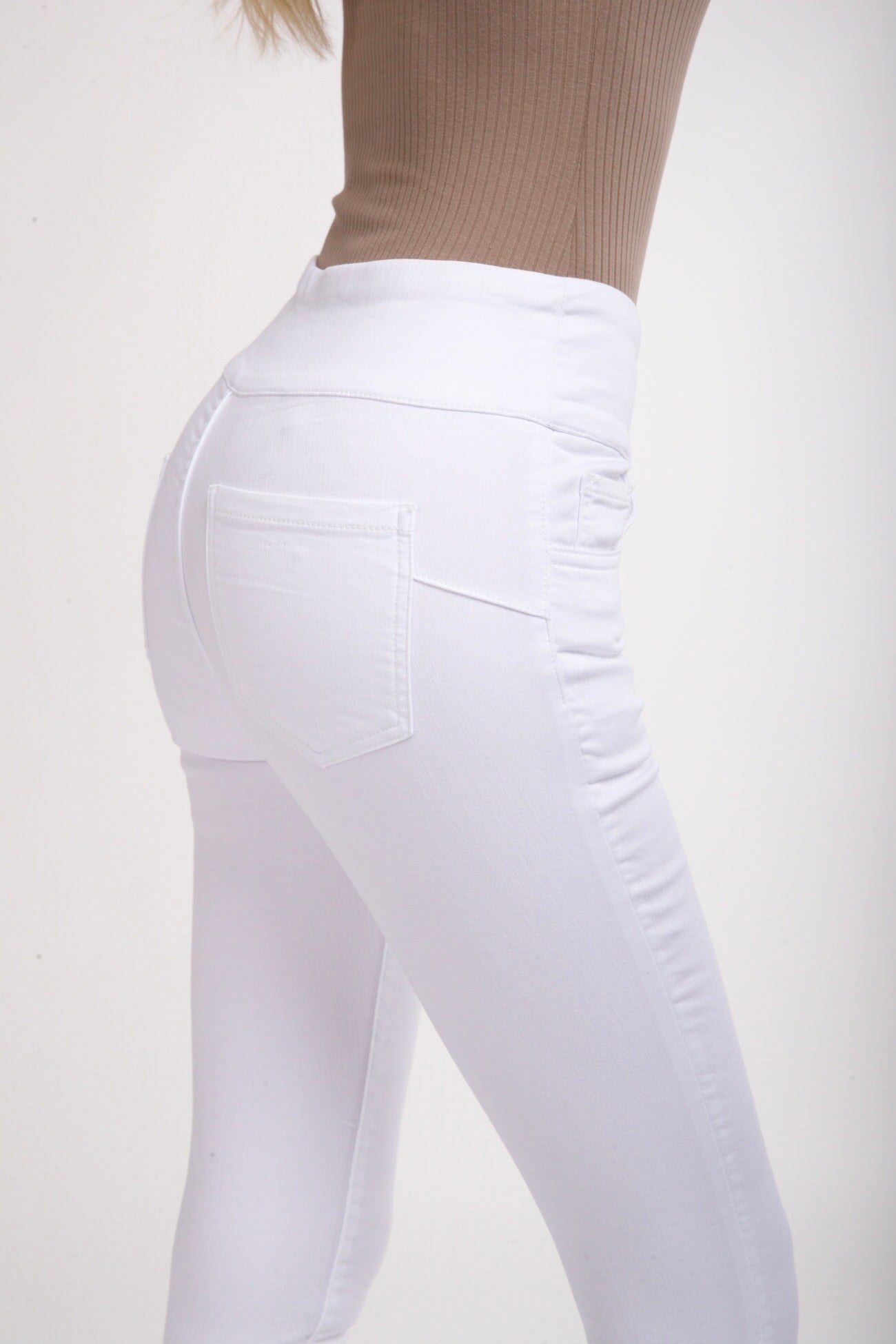 Tocada White High Waisted Skinny Jeans