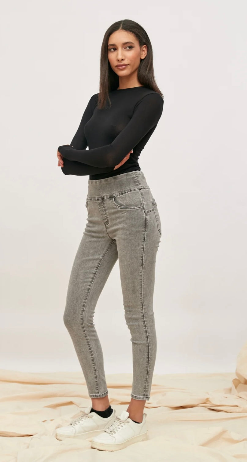 Grey high waisted skinny jeans hotsell