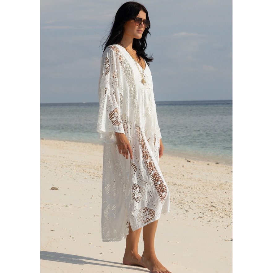 Miss June Kaftan Eden In White