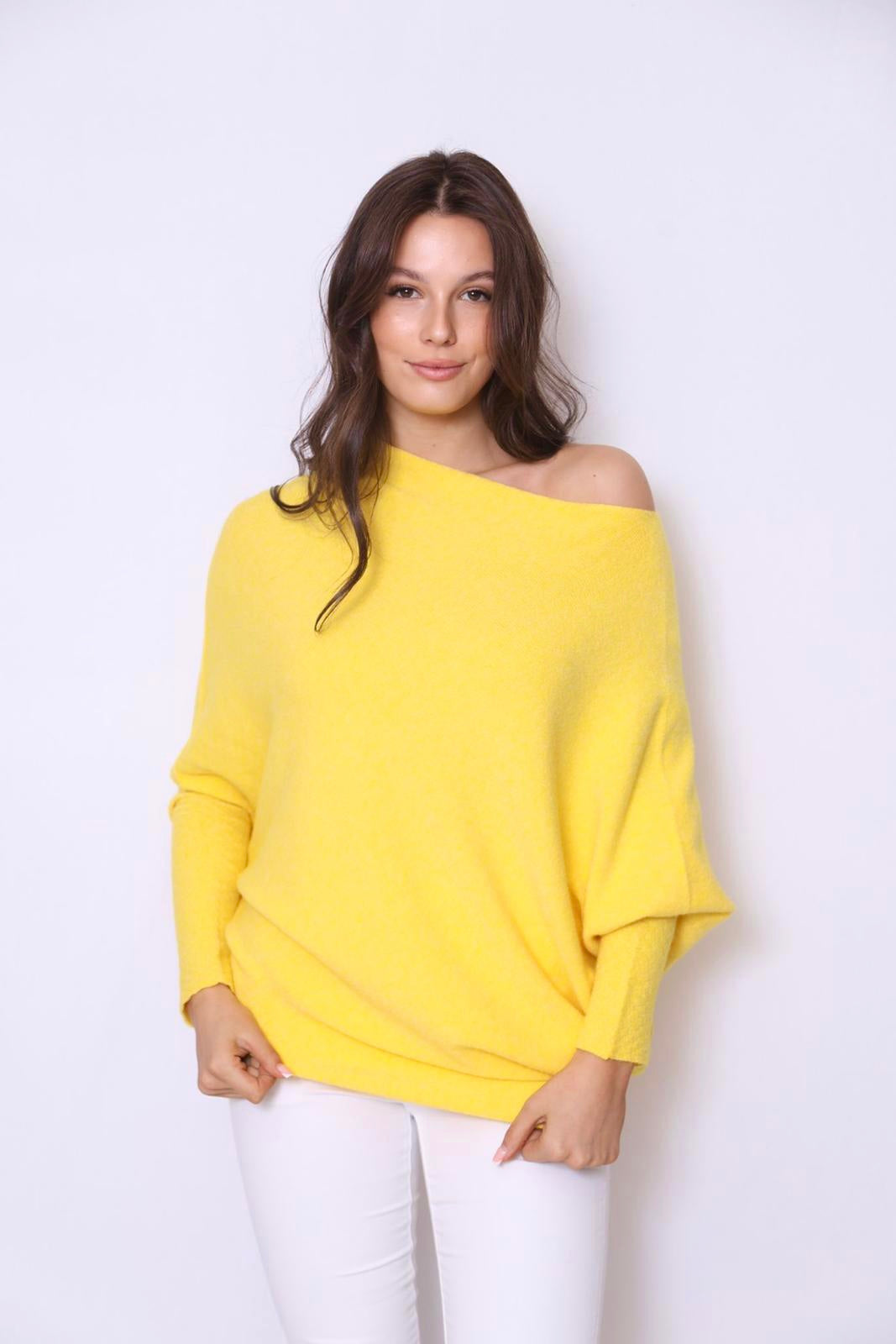 Asymmetric Draped Jumper Yellow