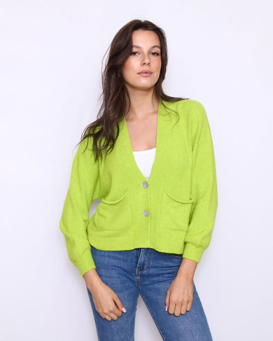 Cardigan With Pockets Green