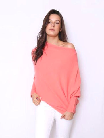 Asymmetric Draped Jumper Peach