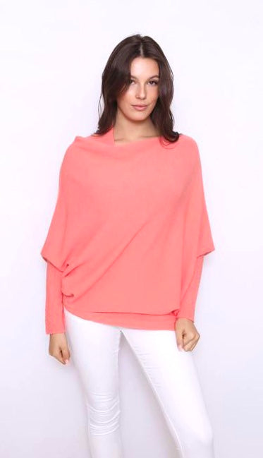 Asymmetric Draped Jumper Peach