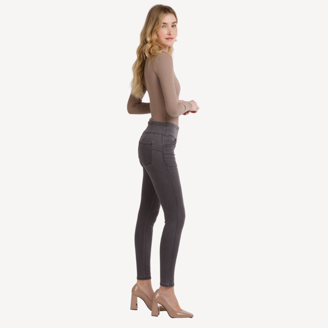 Tocada Grey High Waisted Skinny Jeans