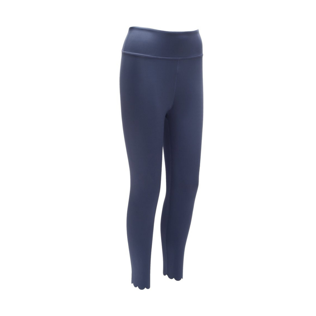 Moody Blue Scalloped Leg 7/8 Gym Leggings