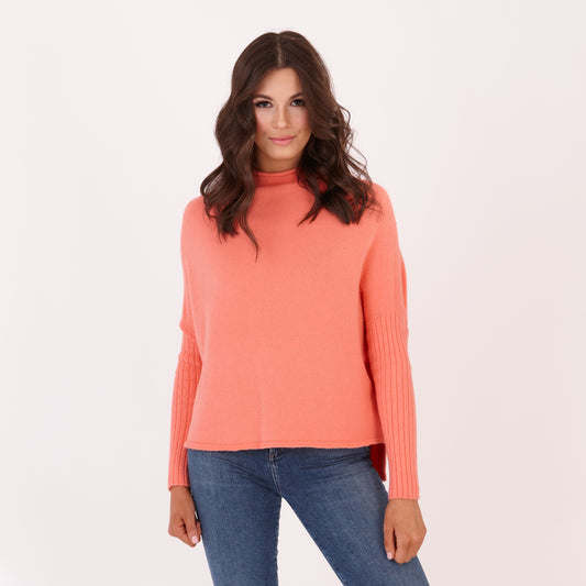 Funnel Neck Jumper Coral