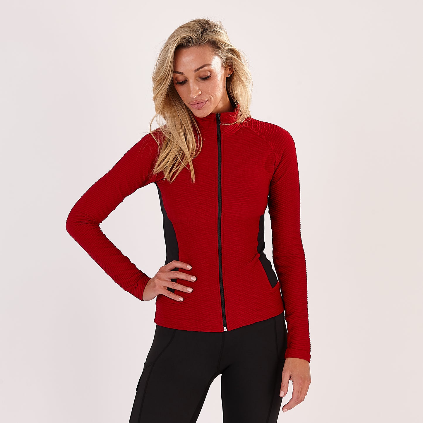 Jacquard Red Luxury Track Sports Jacket