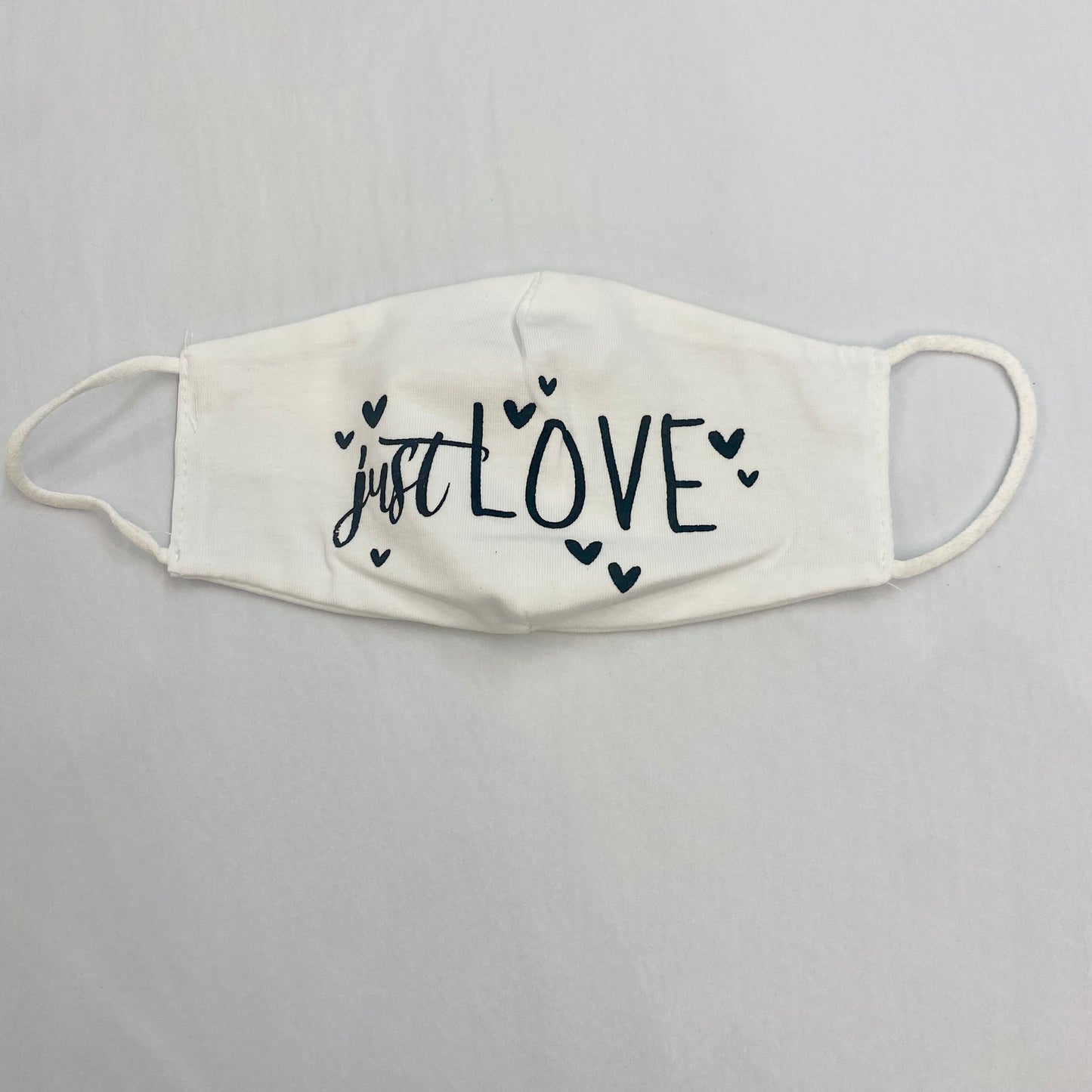 White “Just Love” Cotton Mask