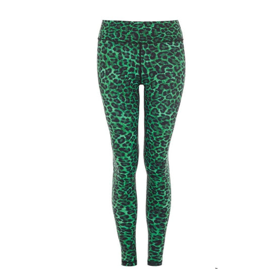 Patterned Leggings - Green/leopard print - Ladies