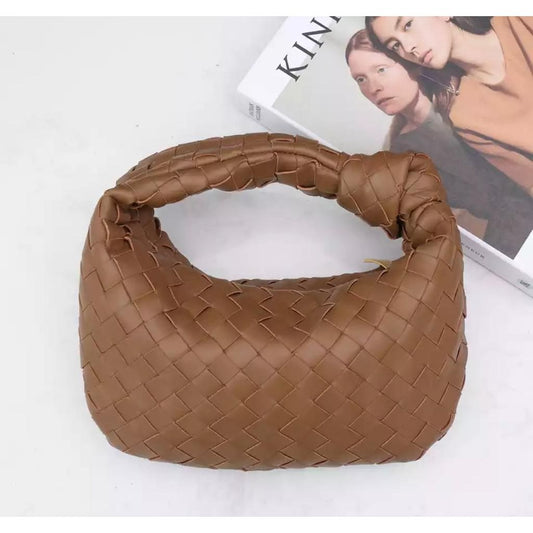Camel Weaved Knot Pouch Bag