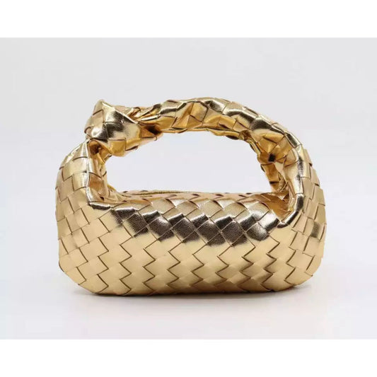 Gold Weaved Knot Pouch Bag