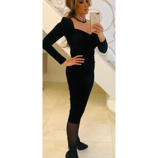 Philip Armstrong Florence Black Velvet Dress